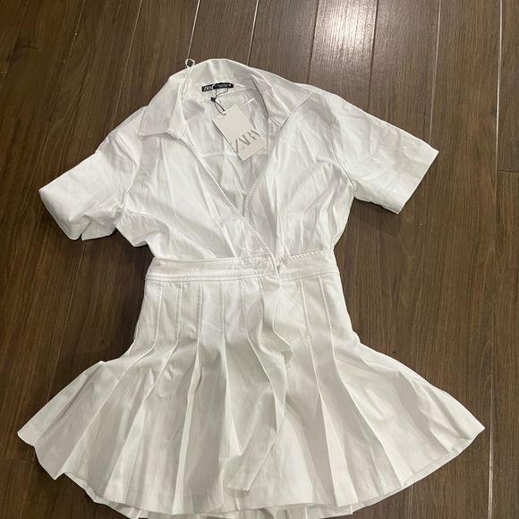 Zara blogger white pleated dress - Picture 6 of 10